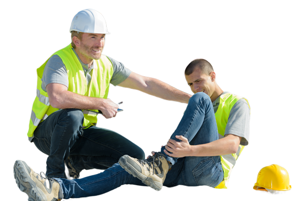 Construction supervisor with injured worker